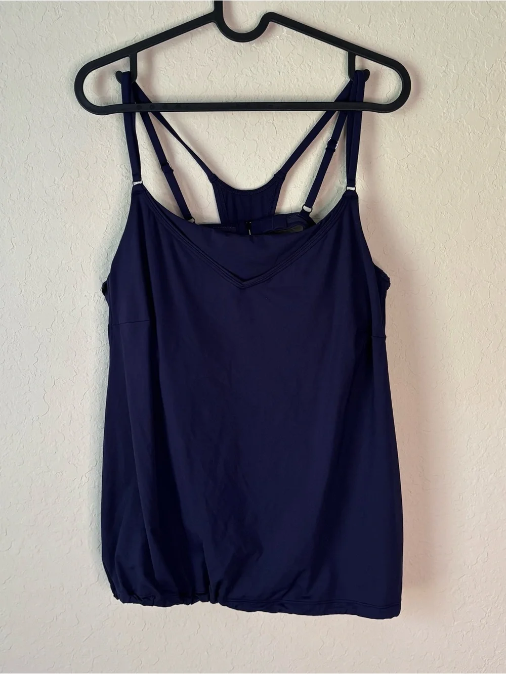 Athleta | Women's Seascape Bra Cup Blousy Modest Tankini Top Navy Size 36D/DD